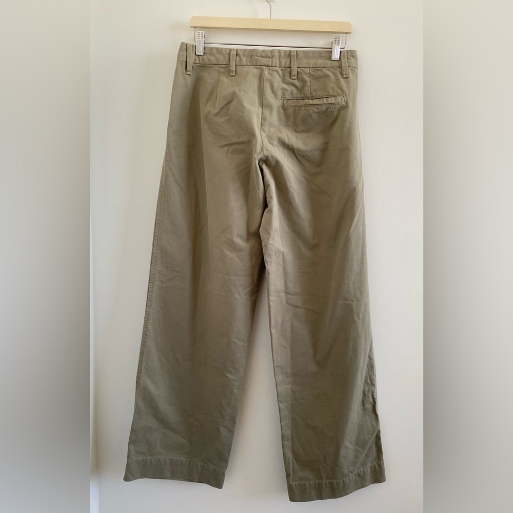SLVRLAKE Lola Cotton Wide Leg Pleated Pant Size 27 In Smokey Aloe - Picture 10 of 12